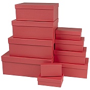 Набор коробок Красный, 32*20*12 см, 10 шт. 