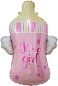 Шар (32''/81 см) Фигура, Бутылочка для малышки, Розовый, 1 шт. 