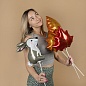 Шар с клапаном (14''/36 см) Мини-фигура, Кленовый лист, Оранжевый, 1 шт.