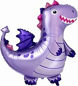 Шар (36''/91 см) Фигура, Дракон, Сиреневый, 1 шт.