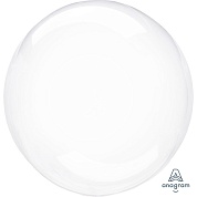 Шар (18''/46 см) Deco Bubble, Прозрачный, Кристалл, 1 шт. в уп. 