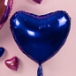 Шар (36''/91 см) Сердце, Темно-синий, 1 шт. 