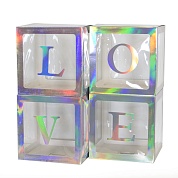 Набор коробок для шаров Love, Жемчужный, Перламутр, 30*30*30 см, 4 шт. в кор.