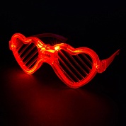 Светодиодные очки, Сердца в полоску, Красный, 15*6,5*6,5 см, 1 шт. 