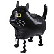Шар 3D (24''/61 см) Ходячая Фигура, Кот, Черный, 1 шт. в уп.
