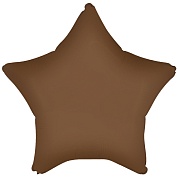 Шар (18''/46 см) Звезда, Шоколад, Матовый, 1 шт.