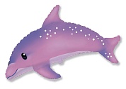 Шар (15''/38 см) Мини-фигура, Дельфин, Розовый, 1 шт. 