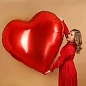 Шар (60''/152 см) Сердце, Красный, 1 шт. 