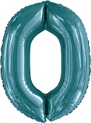 Шар (34''/86 см) Цифра, 0 Slim, Тиффани, 1 шт. в упак. 