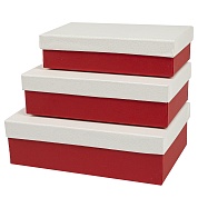 Набор коробок Белый/Красный, 24*14*7 см, 3 шт. 