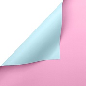 Упаковочная пленка 65мкр (0,57*10 м) Двухцветная, Розовый/Голубой, Матовый, 1 шт.