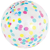 Шар (18''/46 см) Сфера 3D, Deco Bubble, Разноцветное конфетти, Прозрачный, 50 шт.