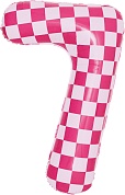 Шар (34''/86 см) Цифра, 7 Клеточки, Розовый/Фуше, 1 шт. в уп.