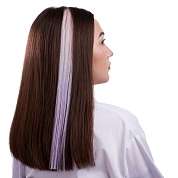 Цветная прядь для волос, Флуоресцентная двухцветная, 5 гр., Розовый/Сиреневый, 50*3,2 см, 1 шт. 