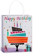 Пакет подарочный, Крафт, Happy Birthday, Дизайн №4, 33*25,5*12,5 см, 1 шт.
