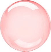 Шар (18''/46 см) Сфера 3D, Deco Bubble, Красный, Кристалл, 1 шт.