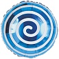 Шар (18''/46 см) Круг, Леденец Спираль, Синий, 1 шт.