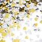 Конфетти фольга Сердце, Серебристо-золотой микс, Металлик, 1,5 см, 50 г.