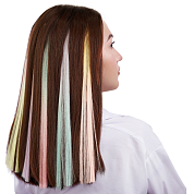 Цветные пряди для волос, Флуоресцентные двухцветные, 5 гр., Ассорти, 50*3,2 см, 5 шт. 