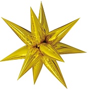 Шар (26''/66 см) Фигура, Звезда составная, Золото, 1 шт. в упак.