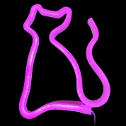 Световая фигура Котик, 17*23,5 см. Розовый, 1 шт.
