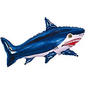 Шар 36"/91 см Страшная акула синий