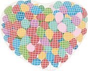 Сетка в форме Сердца для сброса/запуска на 400 шаров