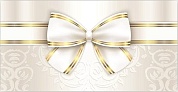 Конверты для денег, Стильный бант, Золото/Белый, 10 шт.