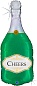 Шар (36''/91 см) Фигура, Бутылка Шампанское, Голография, 1 шт.