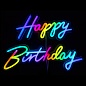 Световая надпись на подложке Happy Birthday, 23*42, 21*59 см. Разноцветный, 1 шт.