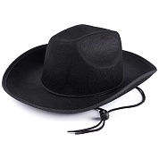 Шляпа Ковбой, со шнурком для затягивания, Черный, 1 шт. 