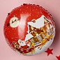 Шар (18''/46 см) Круг, Дед Мороз на санях с подарками, Красный, 1 шт.