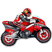 Шар (31''/79 см) Фигура, Мотоцикл, Красный, 1 шт.