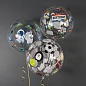 Шар (18''/46 см) Сфера 3D, Deco Bubble, Космос, Прозрачный, Кристалл, 1 шт. в упак. 