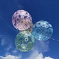 Шар (20''/51 см) Сфера 3D, Deco Bubble, Розовые круги, Прозрачный, 1 шт. в упак.