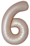 Шар (34''/86 см) Цифра, 6 Slim, Звездное Золото, Матовый, 1 шт.