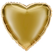 Шар (18''/46 см) Сердце, Светлое золото, 1 шт. 
