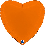 Шар (18''/46 см) Сердце, Оранжевый, Сатин, 1 шт. 