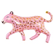 Шар (37''/94 см) Фигура, Леопард, Розовый, 1 шт. в уп.