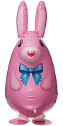 Шар (25''/64 см) Ходячая Фигура, Кролик, Розовый, 1 шт.
