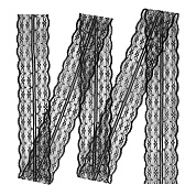 Декоративная лента (4,5 см*10 м) Широкое Кружево, Черный, 1 шт.