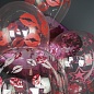 Шар (18''/46 см) Сфера 3D, Deco Bubble, Красные звезды, Прозрачный, Кристалл, 1 шт. в упак.