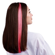 Цветная прядь для волос, Флуоресцентная, 5 гр., Розовый, 50*3,2 см, 1 шт. 