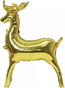 Шар 3D (32''/81 см) Фигура, Олень, Золото, 1 шт.