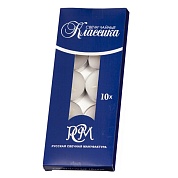 Свечи Чайные, в гильзе Классические, Белый, 3,9*1,25 см, 10 шт.