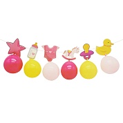 Гирлянда Рождение Девочки, с воздушными шарами, 100 см, Розовый микс, 1 шт.