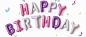 Набор шаров-букв (16''/41 см) Мини-Надпись "Happy Birthday" для девочки, 1 шт. в упак.