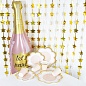 Шар (40''/102 см) Фигура, Бутылка Шампанское, Let`s Party, Розовый, 1 шт.