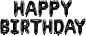 Набор шаров-букв (16''/41 см) Мини-Надпись "Happy Birthday", Черный, 1 шт. в упак. 