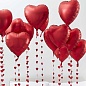 Гирлянда-подвеска Сердце, Красный, Металлик, 200 см, 5 см*20 шт, 1 упак.